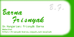 barna frisnyak business card