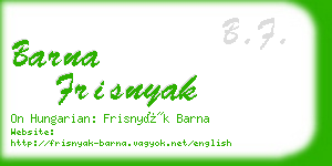 barna frisnyak business card